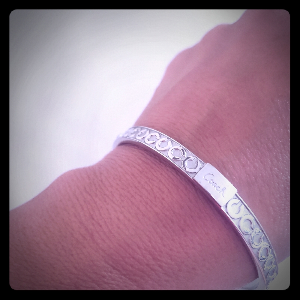 Coach silver and rhinestone bracelet